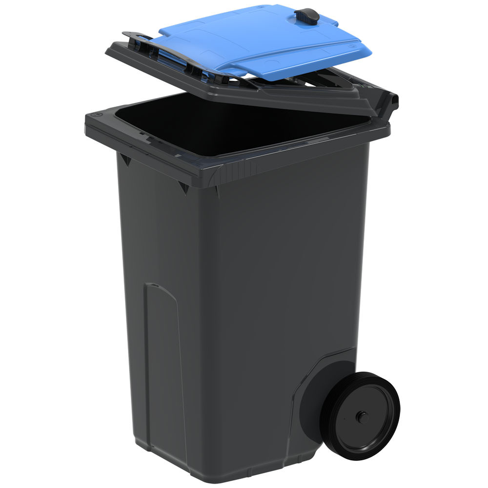 Контейнер для відходів, ESE, 240л, DIN PL LIL, сірий корпус з синьою кришкою